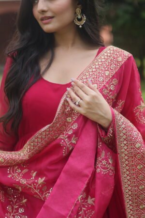 Sequin Embroidered Gown with Dupatta