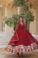 Faux Blooming Gown with Sequins Dupatta