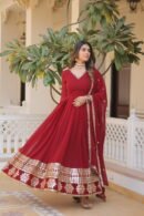Faux Blooming Gown with Sequins Dupatta