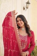 Sequined Faux Blooming Gown with Dupatta