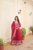 Sequined Faux Blooming Gown with Dupatta