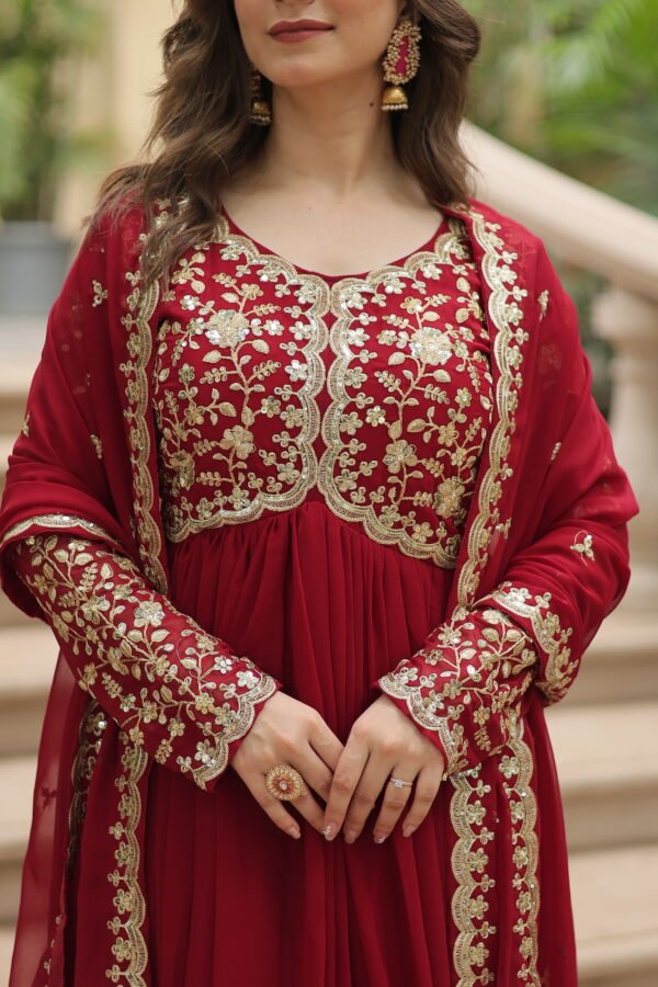 Faux Blooming Gown with Dupatta