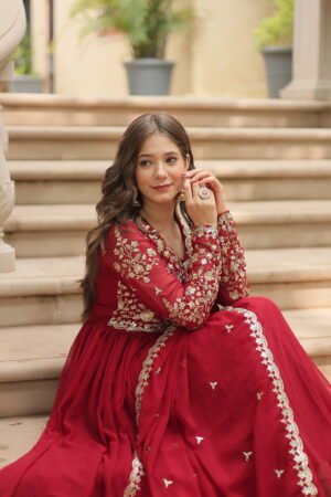Faux Blooming Gown with Dupatta