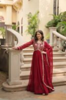 Faux Blooming Gown with Dupatta