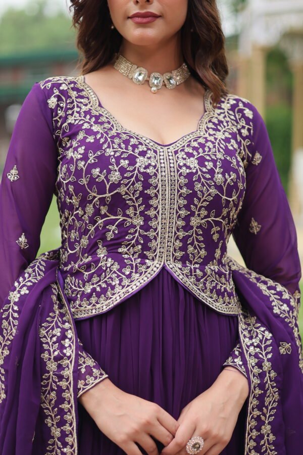 Readymade Embroidered Gown for Women