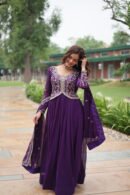 Readymade Embroidered Gown for Women