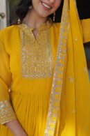 Faux Blooming Gown with Embroidered Dupatta