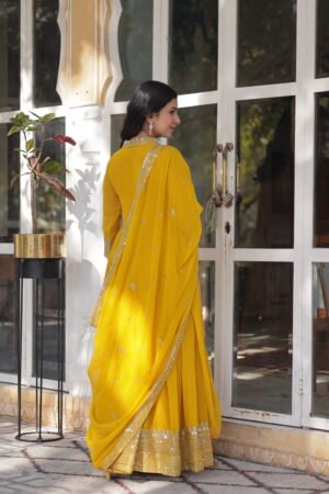 Faux Blooming Gown with Embroidered Dupatta