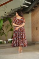 Printed Faux Georgette Gown for Women