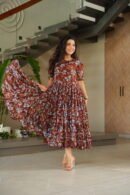 Printed Faux Georgette Gown for Women