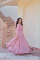 Fendy Chiffon Gown with Embroidered Dupatta