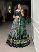 Tussar Silk Ikkat Print Lehenga