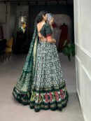 Tussar Silk Ikkat Print Lehenga