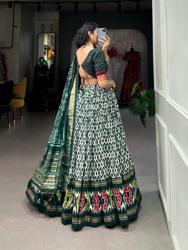 Tussar Silk Ikkat Print Lehenga