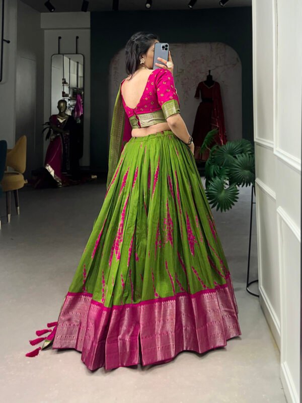 Shibori Print Dola Silk Lehenga