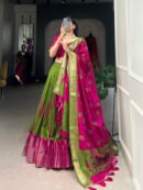 Shibori Print Dola Silk Lehenga