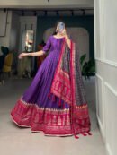 Tusser Silk Printed Gown