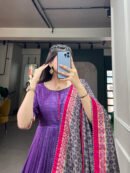 Tusser Silk Printed Gown