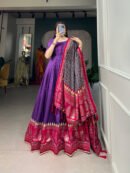 Tusser Silk Printed Gown
