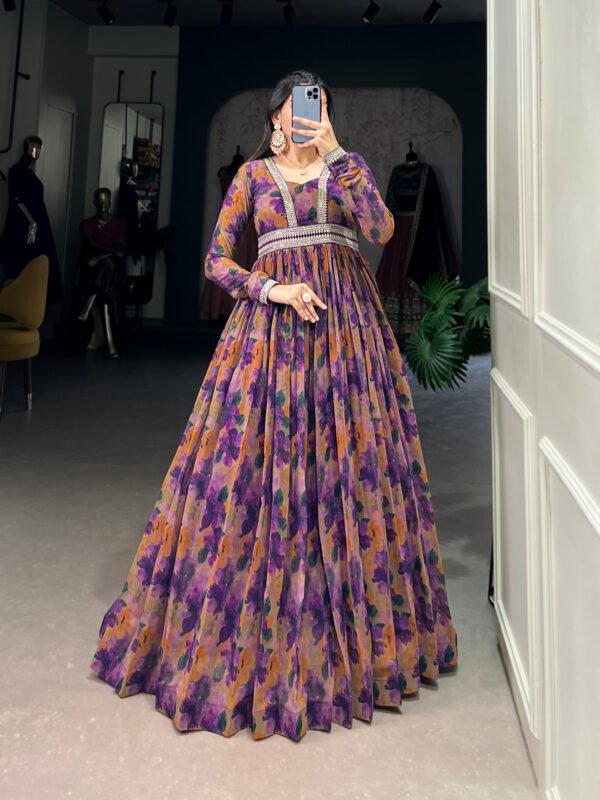 Floral Printed Georgette Gown