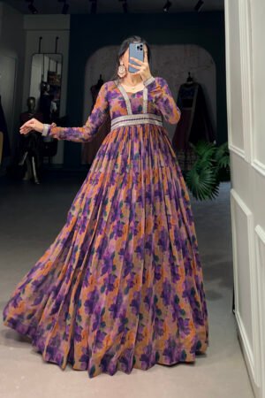Floral Printed Georgette Gown