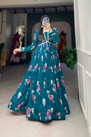 Floral Georgette Gown