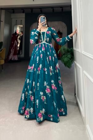 Floral Georgette Gown