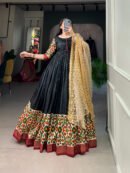 Printed Dola Silk Gown