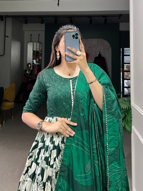 Tussar Silk Printed Gown