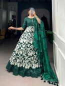 Tussar Silk Printed Gown